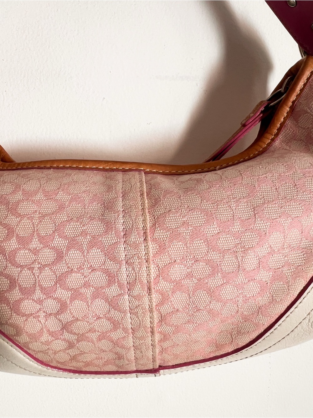 Coach Pink Signature Soho Hobo Shoulder Bag - Gem